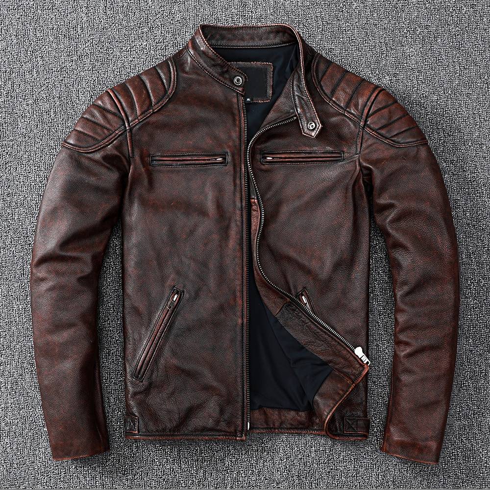 COPERSIAN Men's Cowhide Leather Jacket