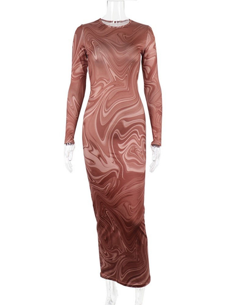 Long Sleeve Bodycon Dresses for Women Evening Party Outfits O Neck Mid Calf Sexy Vestidos De Mujer One Piece Outfits StreetwearLong Sleeve Bodycon Dresses for Women Evening Party Outfits O Neck Mid Calf Sexy Vestidos De Mujer One Piece Outfits Streetwear