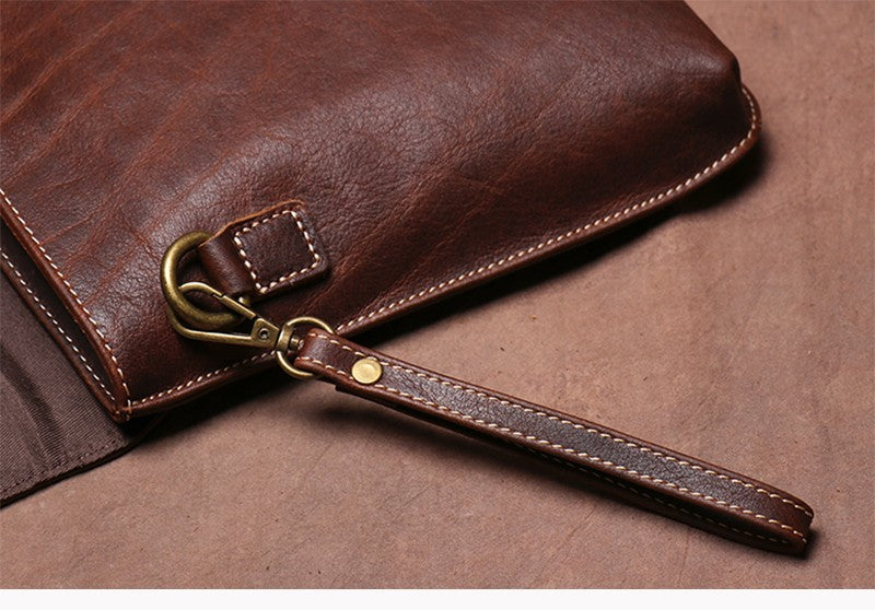 Luokir vintage genuíno couro crossbody saco de moda masculina simples ombro men