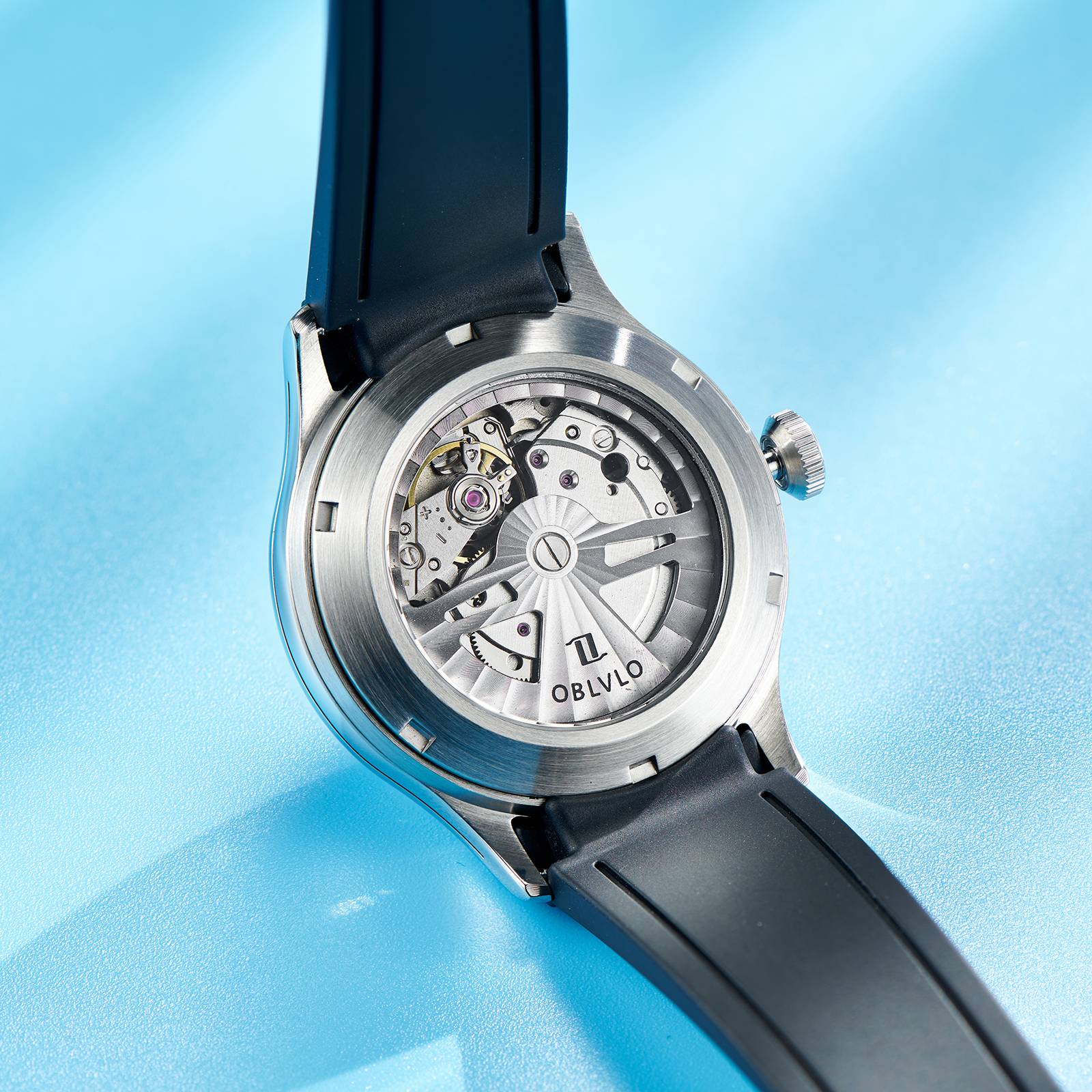 Oblvlo New Design Eagle Analog Automatic Watch for Men Blue Luminous Waterproof Leather Strap Mechanical Watches Rejos JM-Eagle Oblvlo New Design Eagle Analog Automatic Watch for Men Blue Luminous Waterproof Leather Strap Mechanical Watches Rejos JM-Eagle