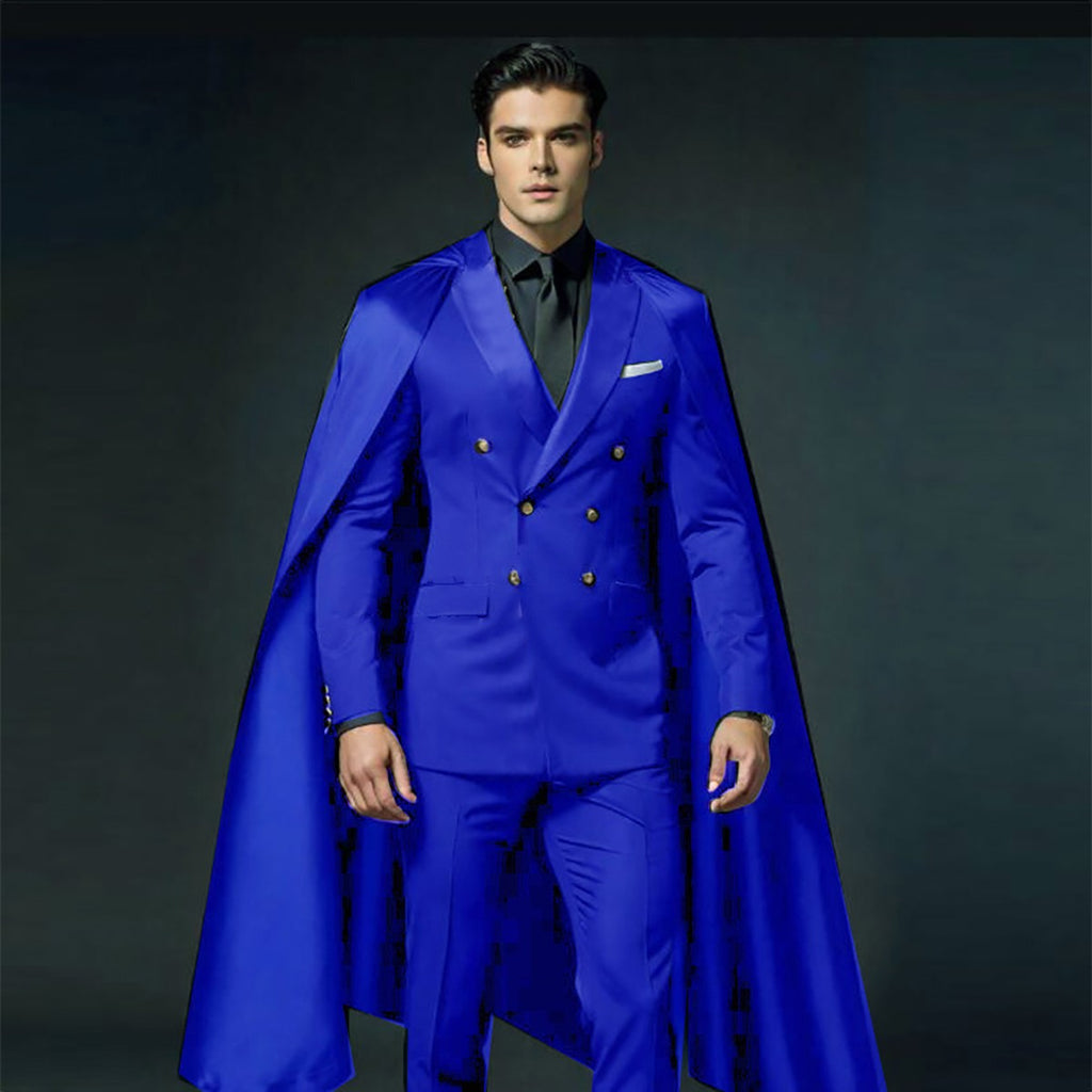 Modern Men's Wedding Suits 2 Pieces with Detachable Capes Plus Size Custom Groom Tuxedo Show Party Men's Attire Modern Men's Wedding Suits 2 Pieces with Detachable Capes Plus Size Custom Groom Tuxedo Show Party Men's Attire