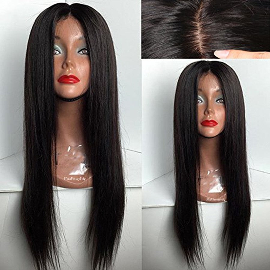 TPFHR Medium Straight Peruvian Human Hair Wig