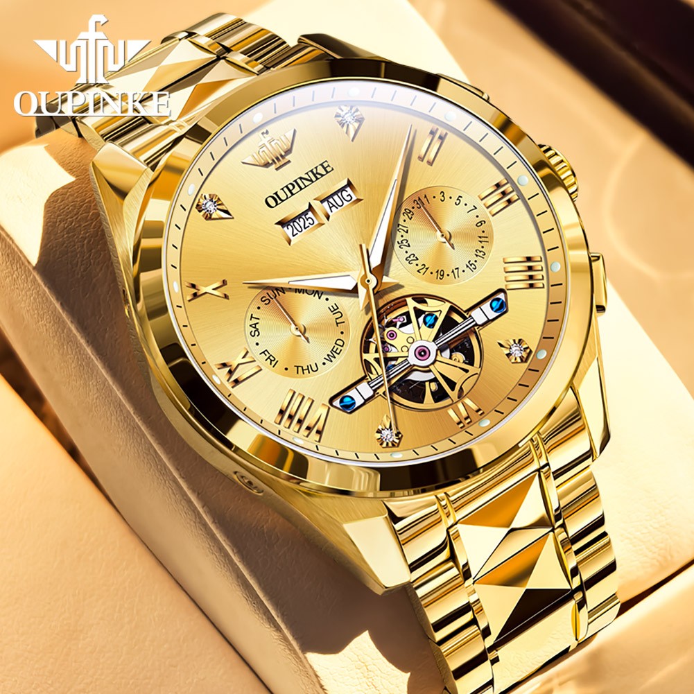 OUPINKE 3240 Skeleton Flywheel Multifunctional Automatic Mechanical Watches for Men 44mm Big Dial Tungsten Steel Luxury Watch OUPINKE 3240 Skeleton Flywheel Multifunctional Automatic Mechanical Watches for Men 44mm Big Dial Tungsten Steel Luxury Watch