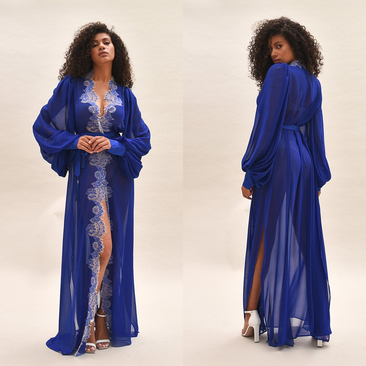 Chiffon Wedding Robes for Women, Lace Bishop Sleeves, Wedding Gown Dresses, Custom Satin Robes Plus Size Chiffon Wedding Robes for Women, Lace Bishop Sleeves, Wedding Gown Dresses, Custom Satin Robes Plus Size