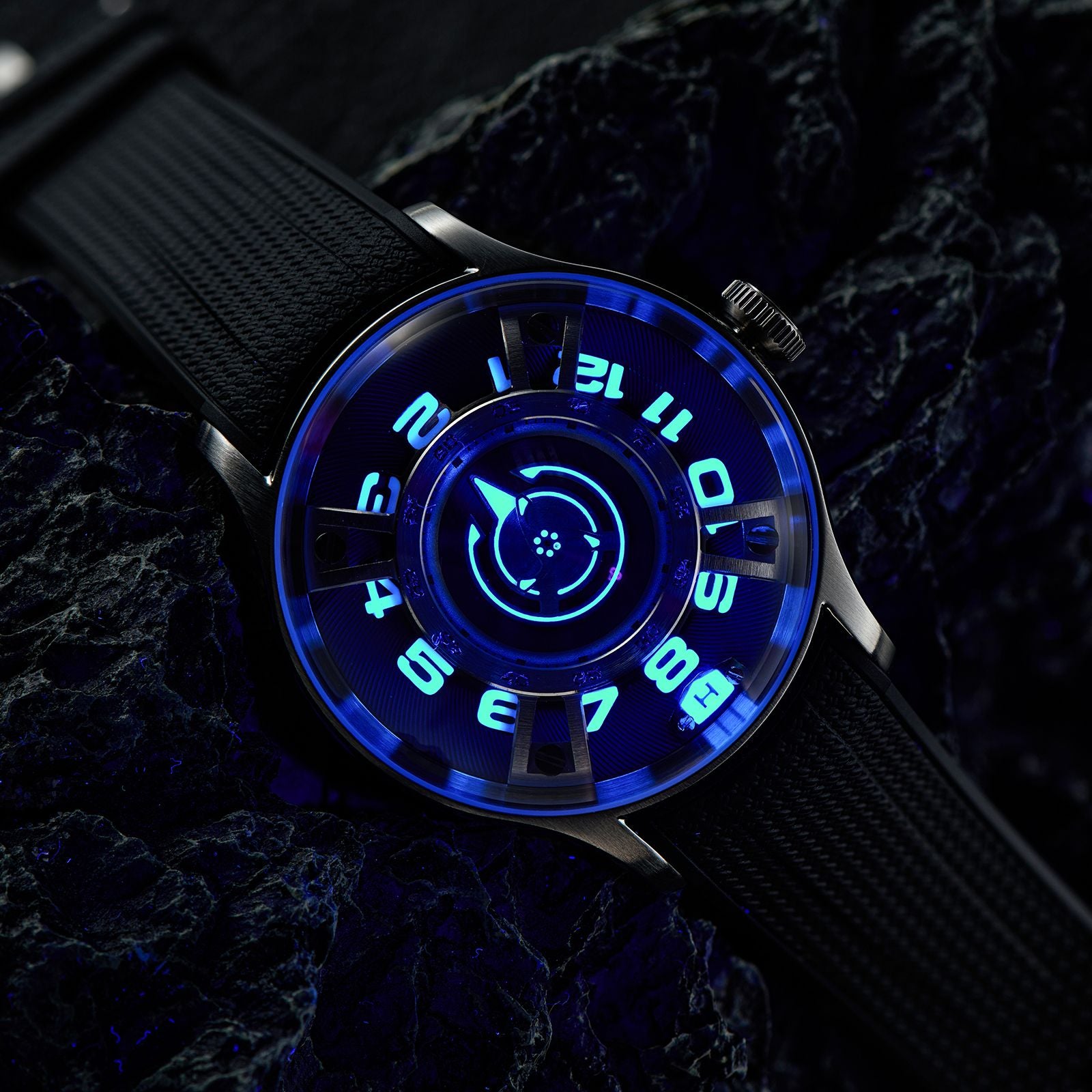 Oblvlo New Design Eagle Analog Automatic Watch for Men Blue Luminous Waterproof Leather Strap Mechanical Watches Rejos JM-Eagle Oblvlo New Design Eagle Analog Automatic Watch for Men Blue Luminous Waterproof Leather Strap Mechanical Watches Rejos JM-Eagle