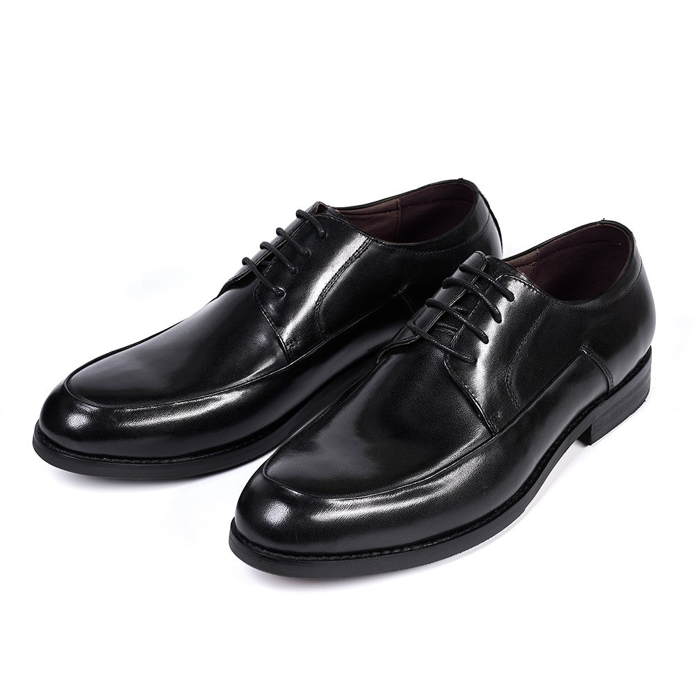 Sapatos derby masculinos estilo italiano, feitos à mão, couro genuíno, bico l