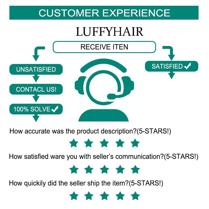 LUFFYHAIR Long Wavy Brazilian Remy Human Hair Wig