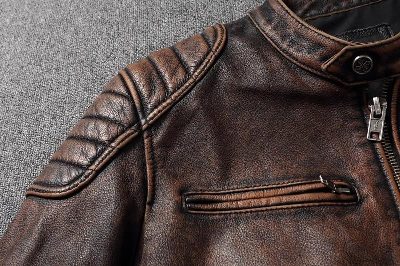 COPERSIAN Men's Cowhide Leather Jacket