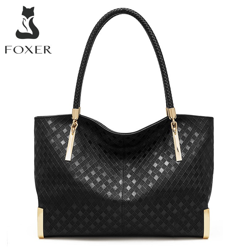 FOXER Women's Genuine Cowhide Leather Tote