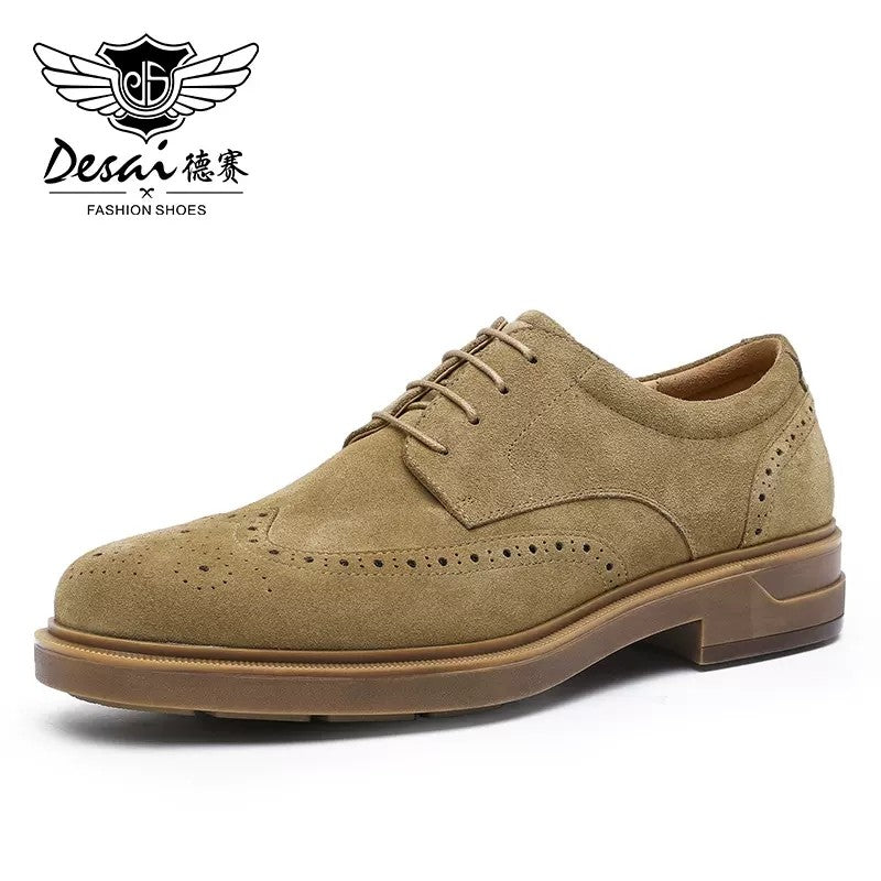 Desai Genuine Derby Shoes Men Cow Suede Leather Autumn Winter Brogue Casual Leather Shoe Men Dress Shoes Gifts Desai Genuine Derby Shoes Men Cow Suede Leather Autumn Winter Brogue Casual Leather Shoe Men Dress Shoes Gifts