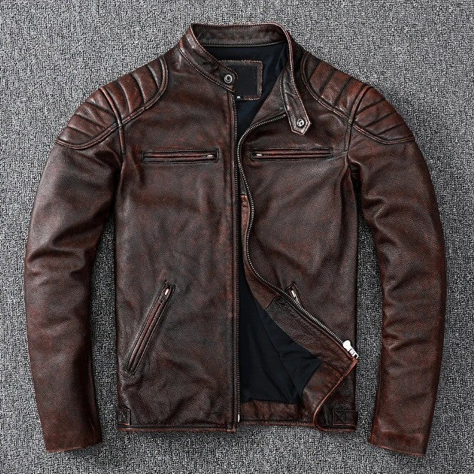 Men's Casual Cowhide Leather Jacket