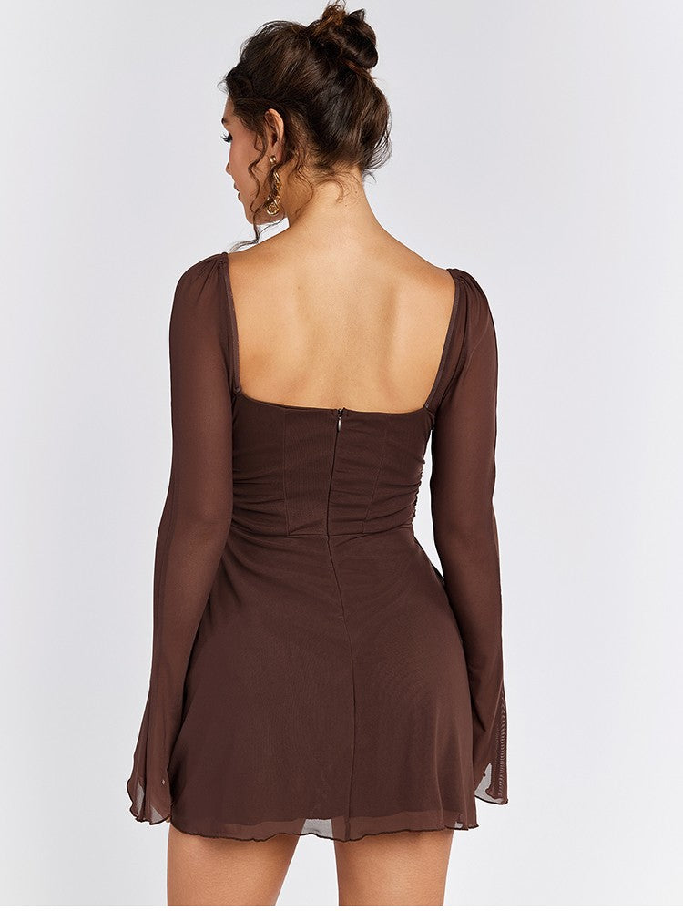 NewAsia Spring Autumn Sexy Hollow Out Bandage Mini Dresses Women Solid Empire Slim Dresses Fashion Party Club Full Sleeve Dress NewAsia Spring Autumn Sexy Hollow Out Bandage Mini Dresses Women Solid Empire Slim Dresses Fashion Party Club Full Sleeve Dress
