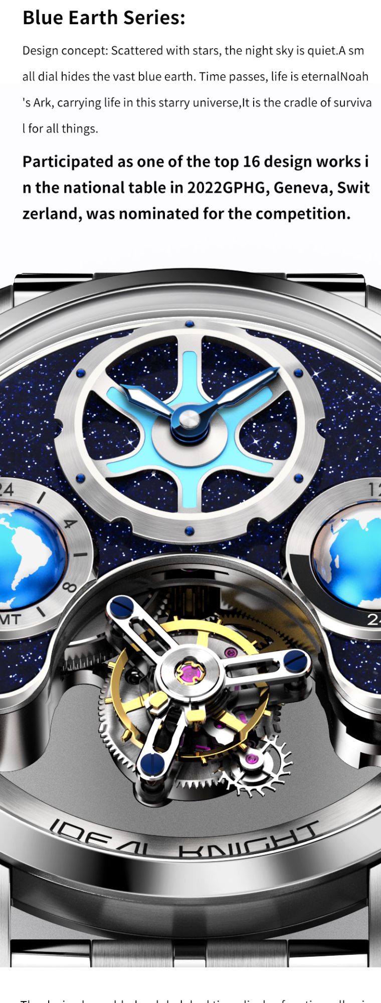 Ideal Knight Top Brand Luxruy Men's Watch Advanced Tourbillon Automatic Mechanical Watch Waterproof Luminous Dual Region Time