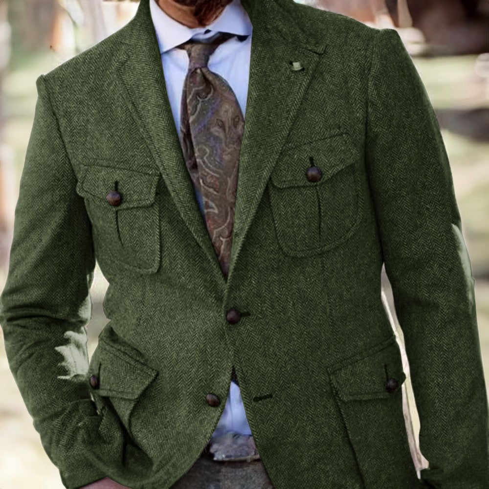 Men's Loose-Fit Wool Suit