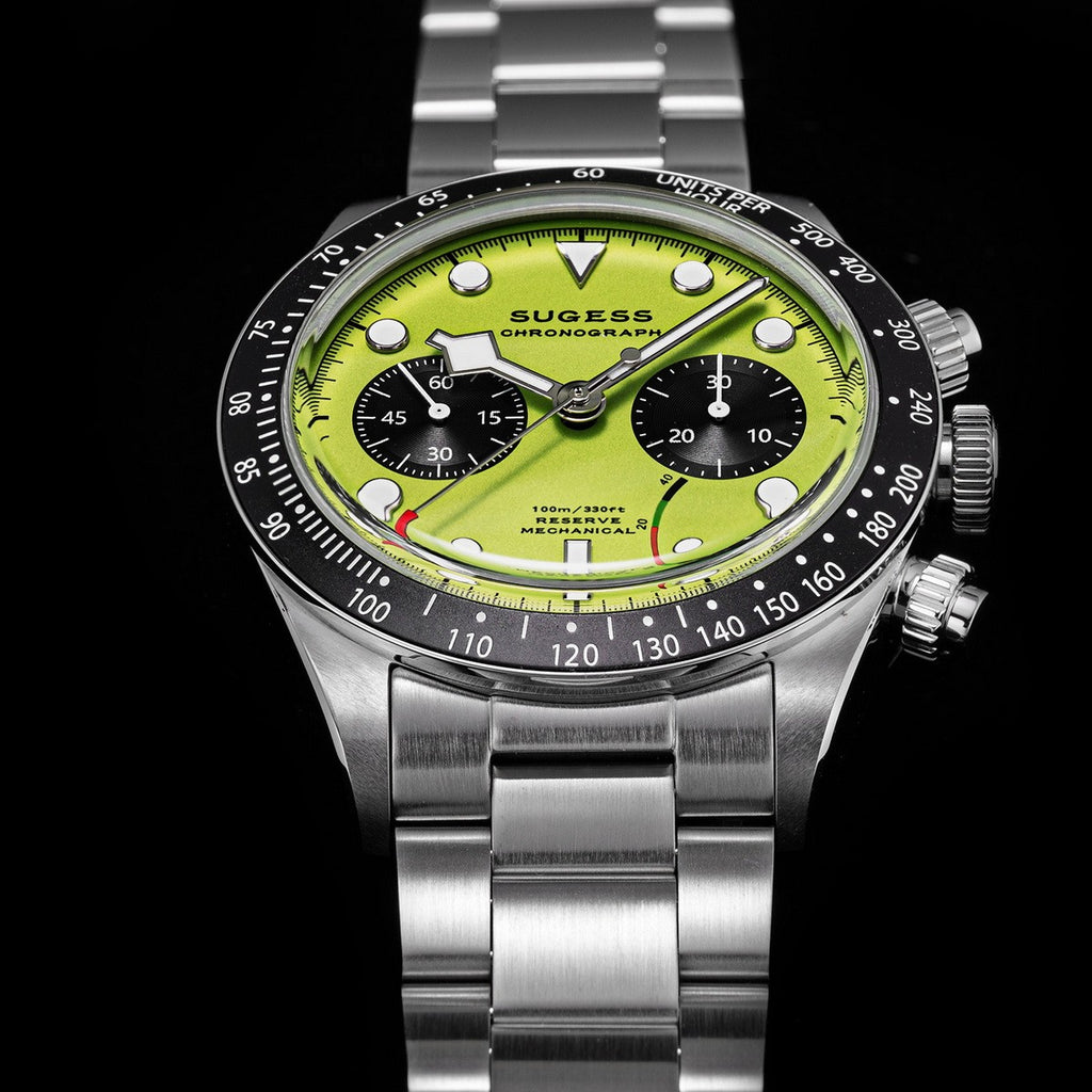 Sugess cronógrafo relógio masculino original st1907 swanneck piloto relógios
