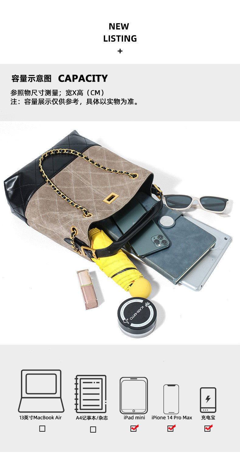 LZJV Women's Genuine Leather Bucket Bag