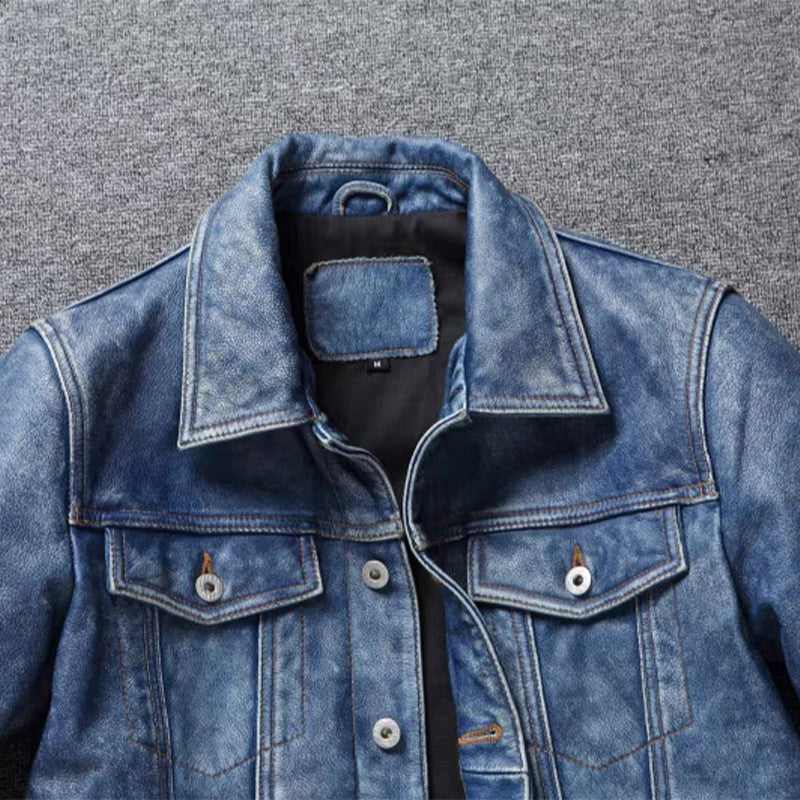 COPERSIAN Men's Cowhide Leather Jacket