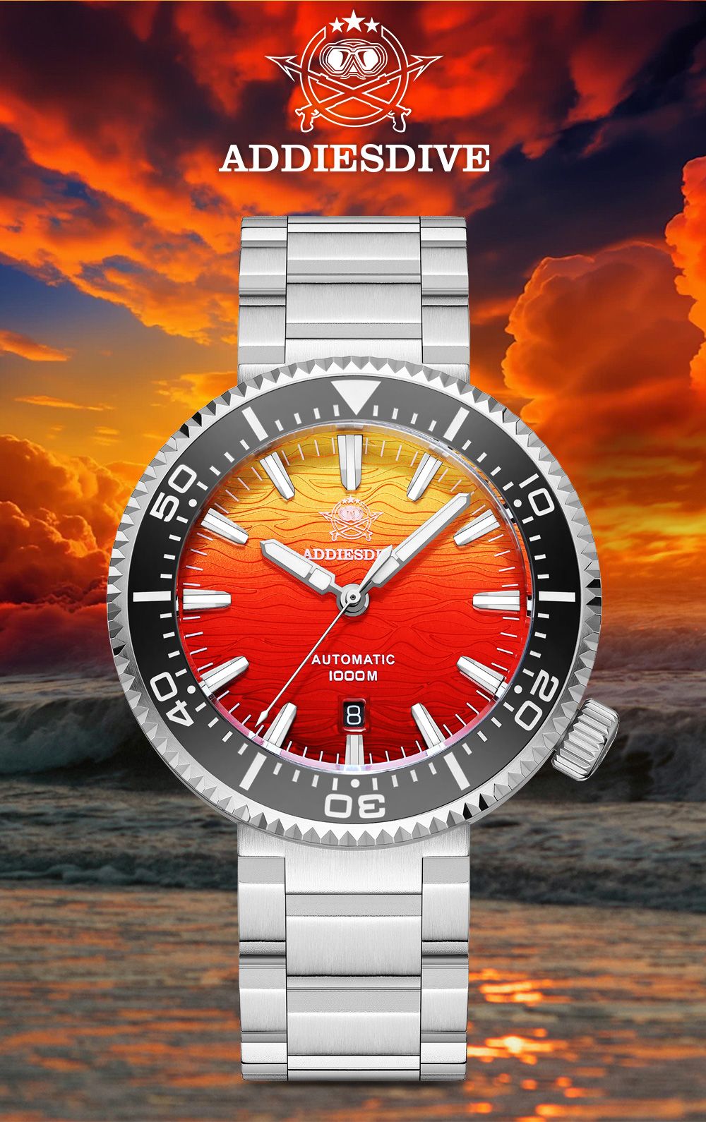ADDIESDIVE "Burning Clouds" Professional Dive Watch