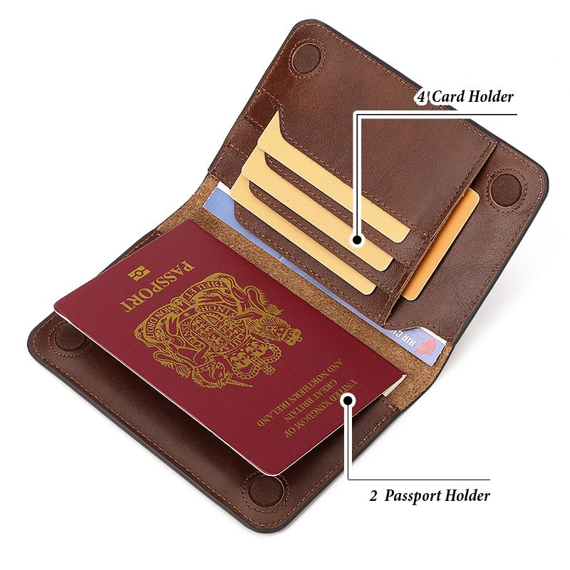 KAVI'S Men's Genuine Leather Travel Wallet