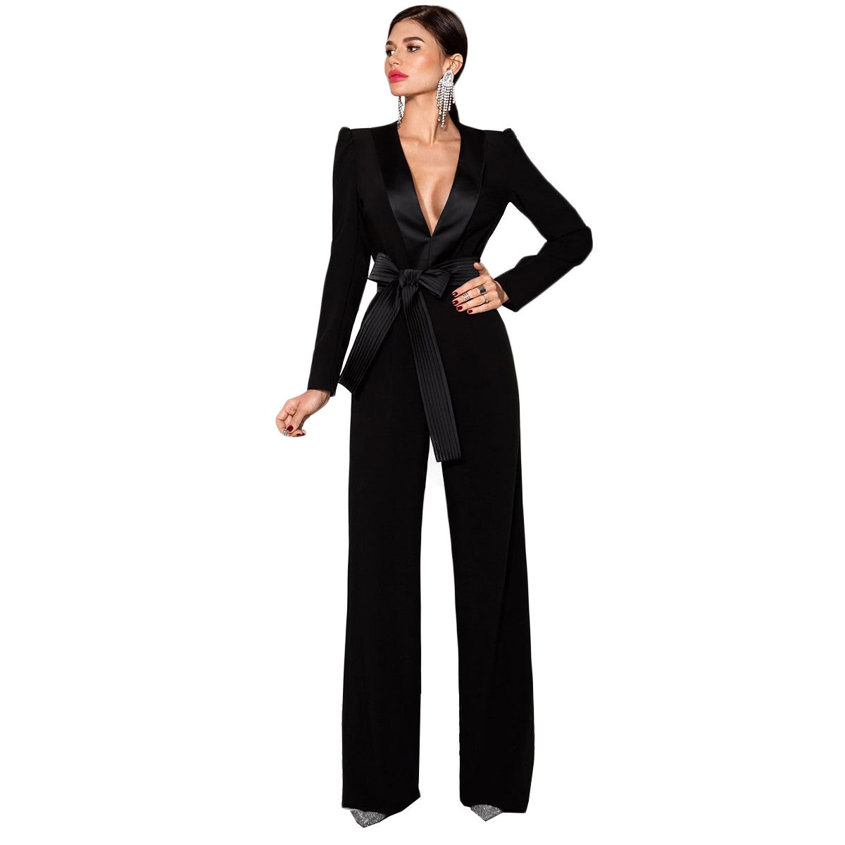 Sexy Women Pant Suits 2 Pcs Slim Fit Satin Lapel Blazer with Belt Custom Wedding Guest Formal Wear Evening Party OutfitSexy Women Pant Suits 2 Pcs Slim Fit Satin Lapel Blazer with Belt Custom Wedding Guest Formal Wear Evening Party Outfit