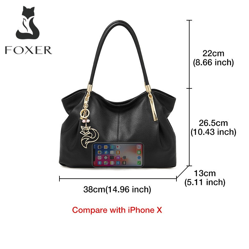 FOXER Women's Genuine Leather Tote Bag
