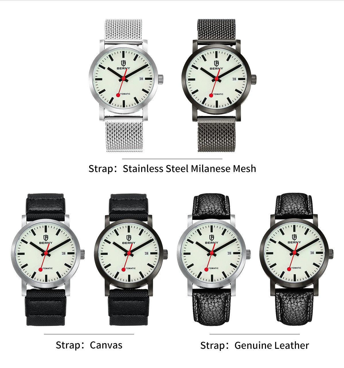 BERNY AM138MS-L Automatic Mechanical Watch