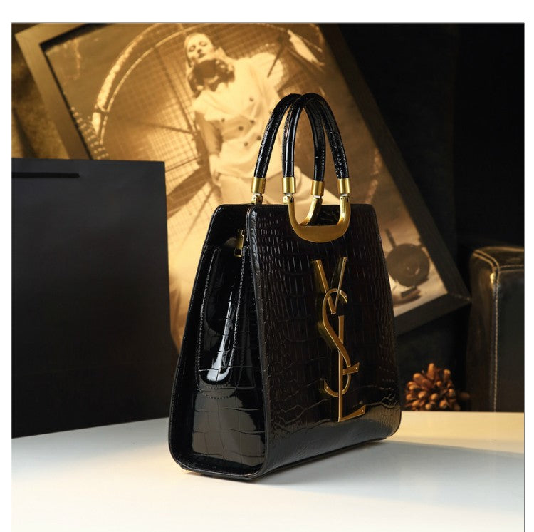 Women's Solid PU Leather Casual Tote Bag