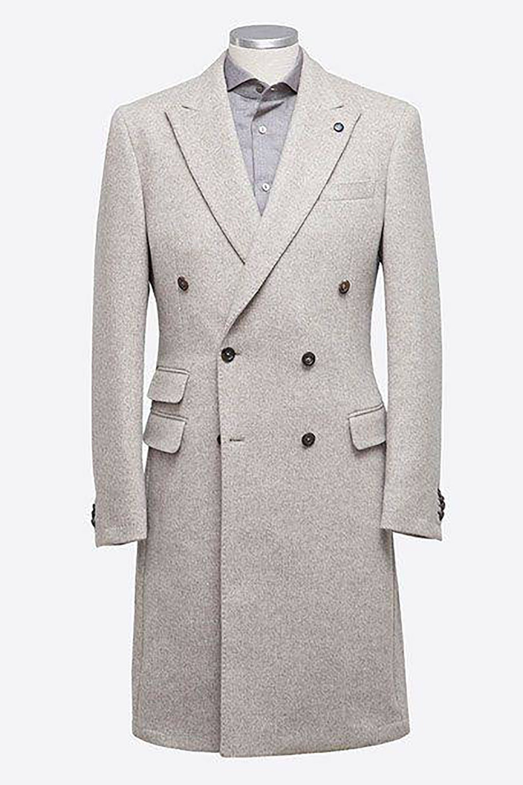 White formal winter wool coat for men thick tweed trench coat double breasted plus size custom casual wearWhite formal winter wool coat for men thick tweed trench coat double breasted plus size custom casual wear