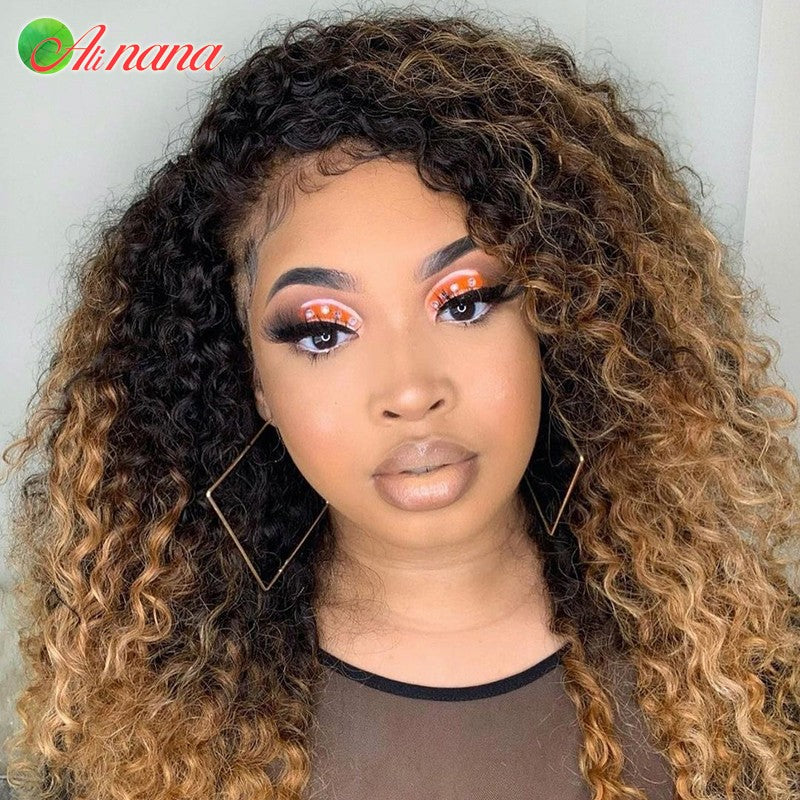 Ali Nana Long Curly Mongolian Human Hair Wig