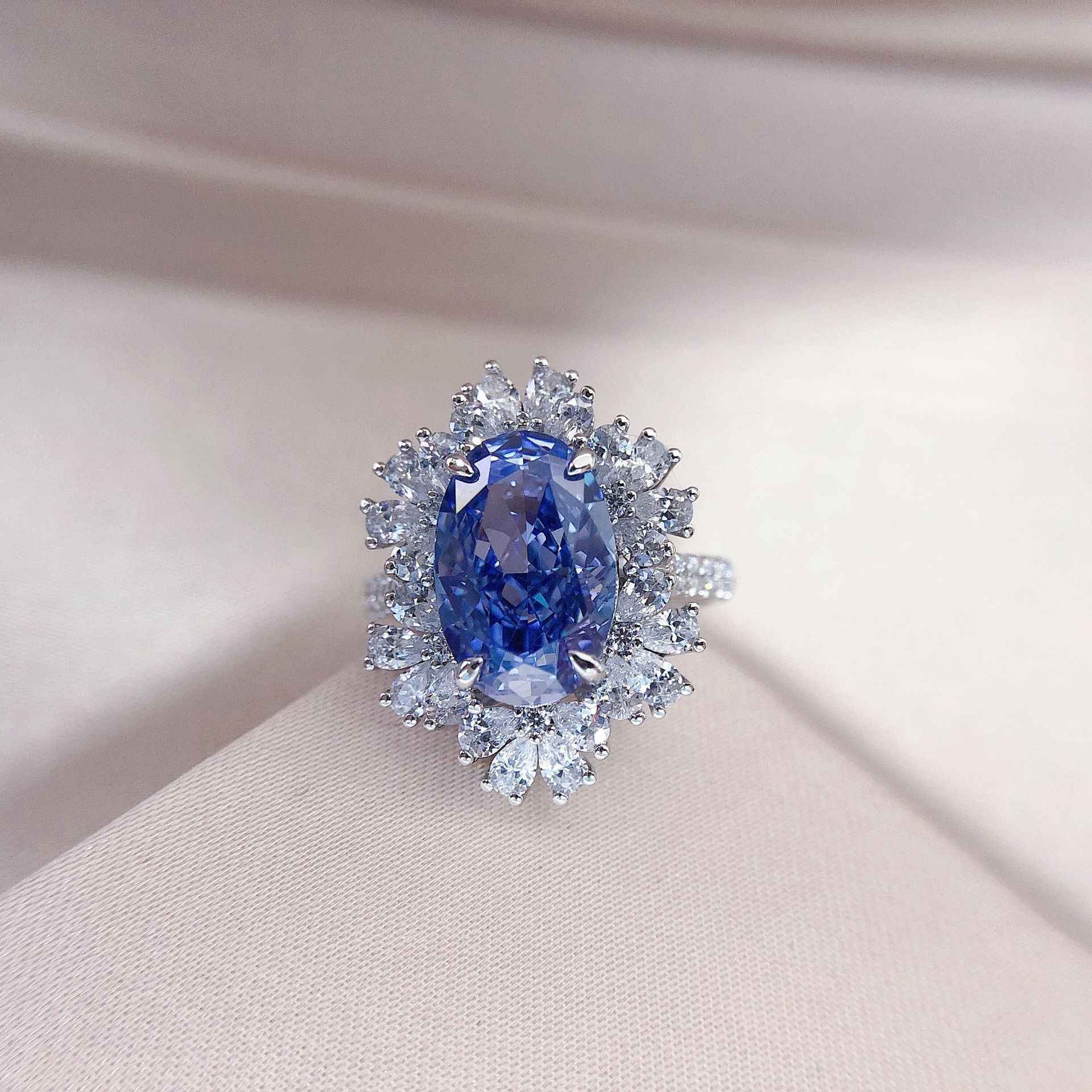 Women's Trendy Platinum Cocktail Ring