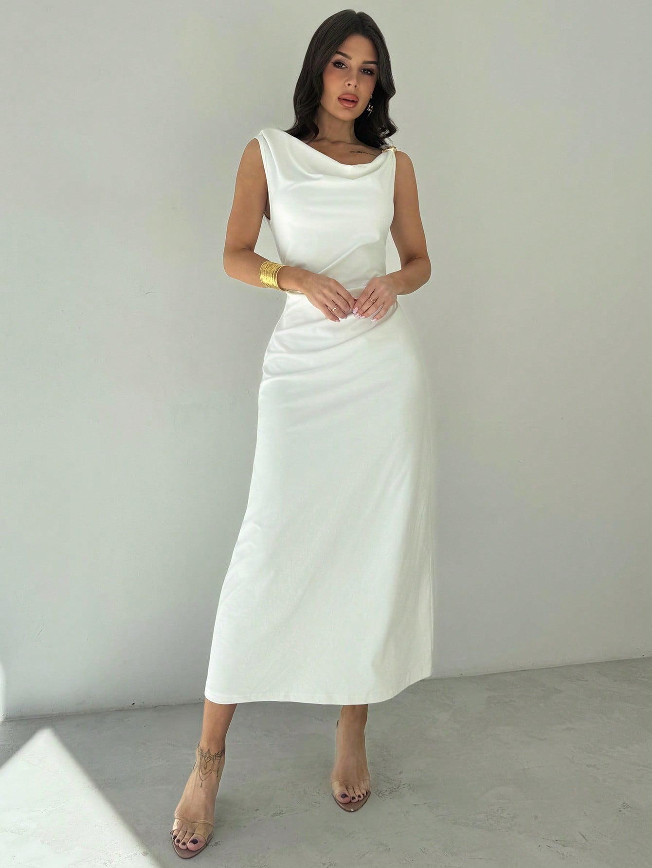 Elegant sleeveless slimming dress 2025 new style women's summer slimming, elegant and large dress Elegant sleeveless slimming dress 2025 new style women's summer slimming, elegant and large dress