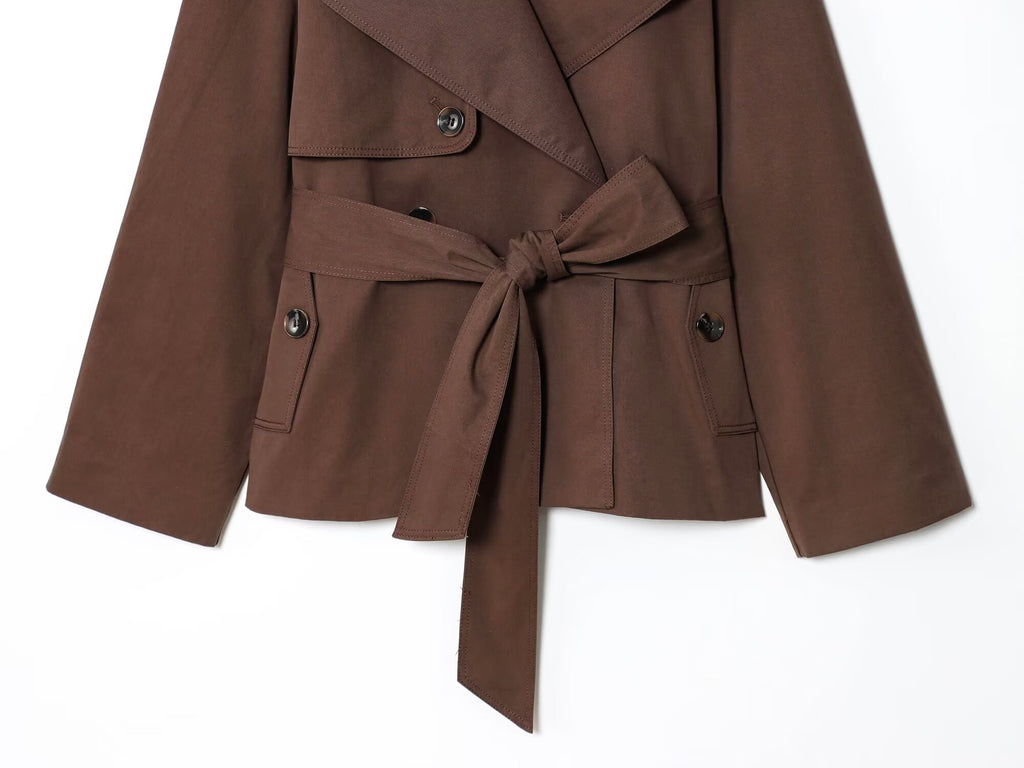 HBHSF Casual Double-Breasted Trench Coat