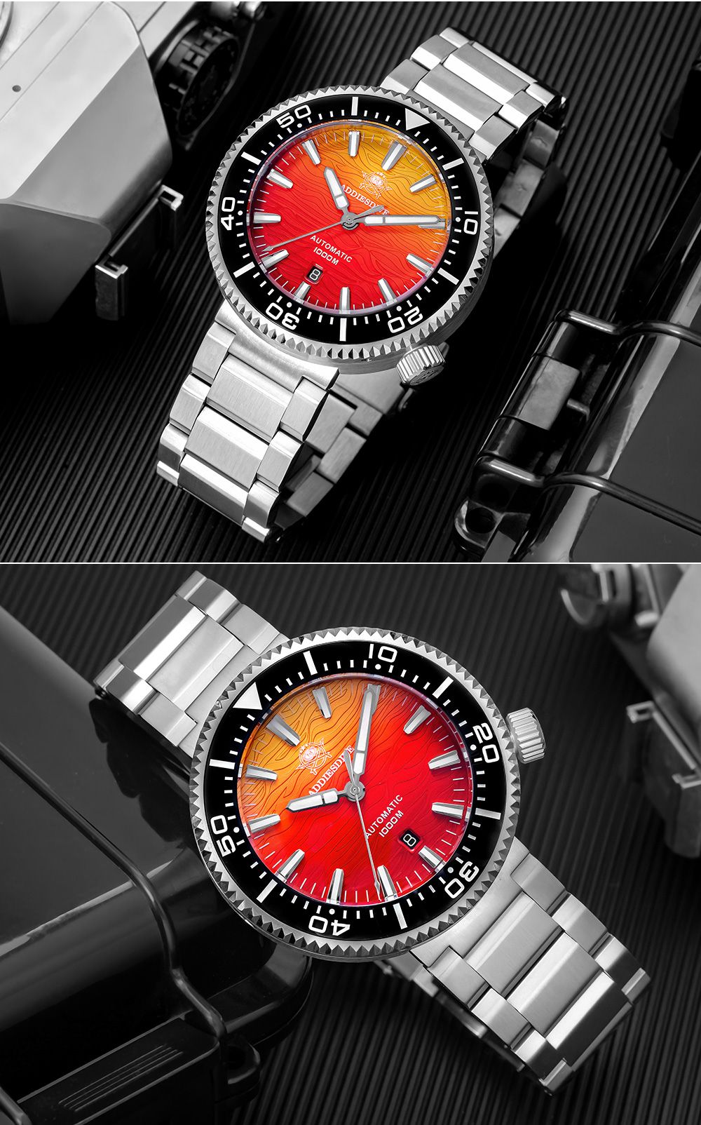 ADDIESDIVE "Burning Clouds" Professional Dive Watch