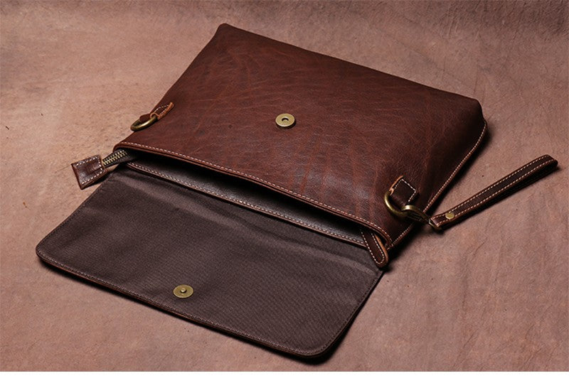 Luokir vintage genuíno couro crossbody saco de moda masculina simples ombro men