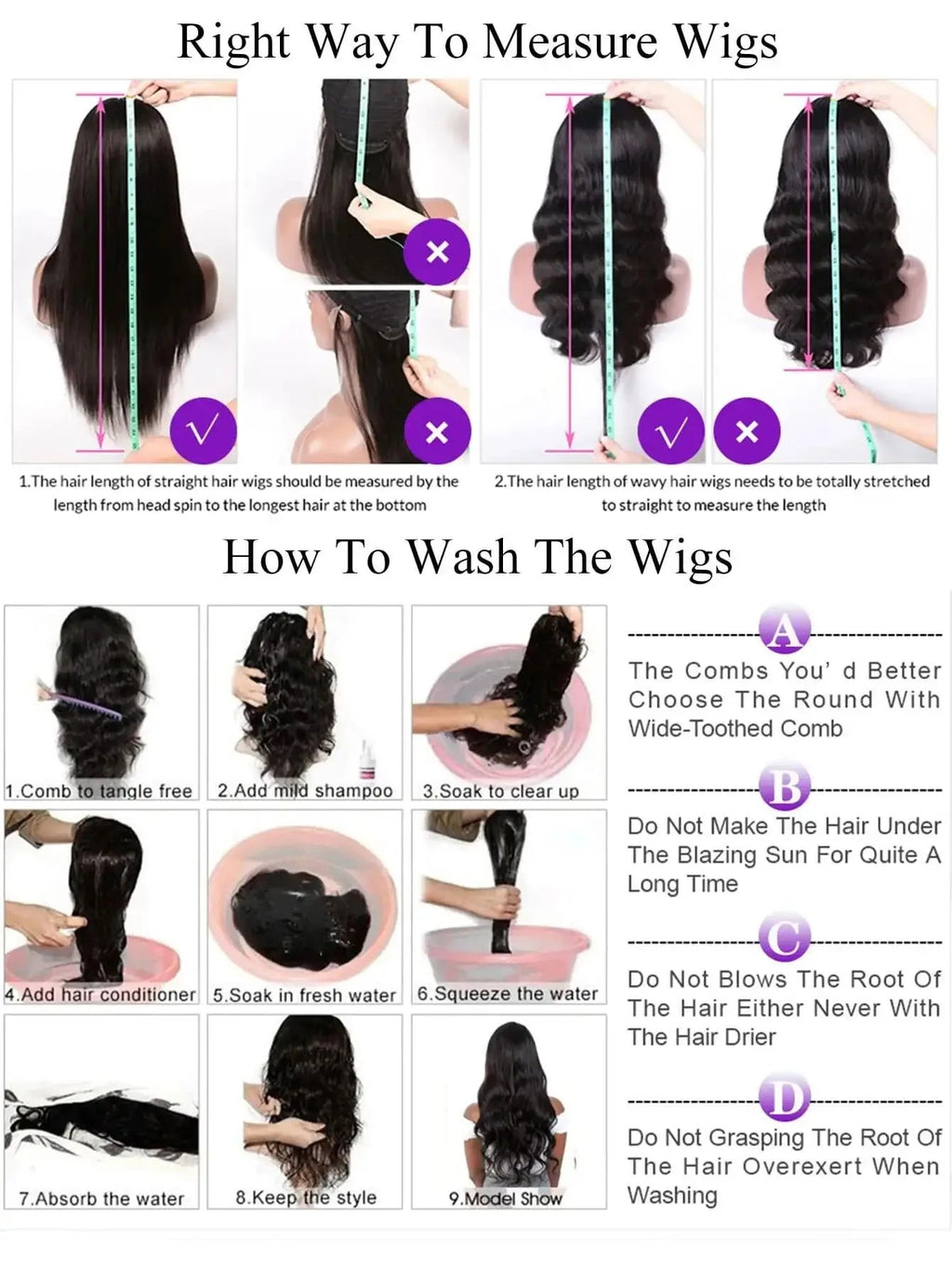 Florrety Medium Straight Wavy Brazilian Human Hair Wig