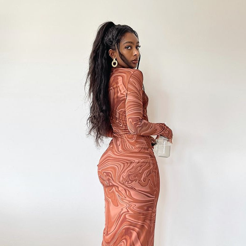 Long Sleeve Bodycon Dresses for Women Evening Party Outfits O Neck Mid Calf Sexy Vestidos De Mujer One Piece Outfits StreetwearLong Sleeve Bodycon Dresses for Women Evening Party Outfits O Neck Mid Calf Sexy Vestidos De Mujer One Piece Outfits Streetwear