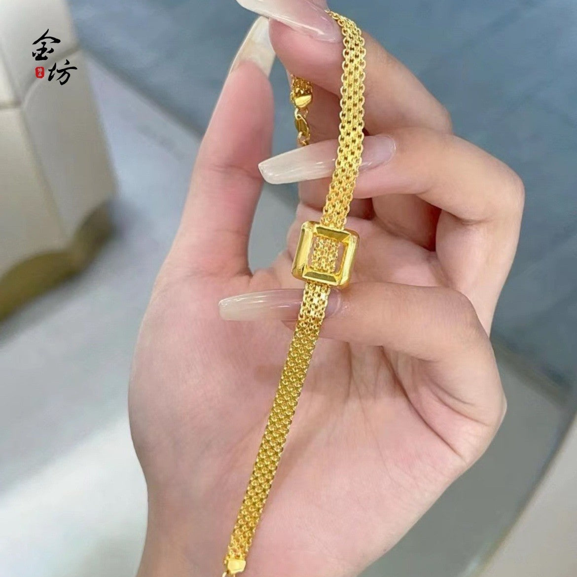 9999 24k Real Gold Years Square Bracelet Lace Square Buckle Shiny Fashion Women Bracelet Accessories 9999 24k Real Gold Years Square Bracelet Lace Square Buckle Shiny Fashion Women Bracelet Accessories