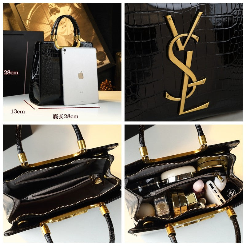 Women's Solid PU Leather Casual Tote Bag