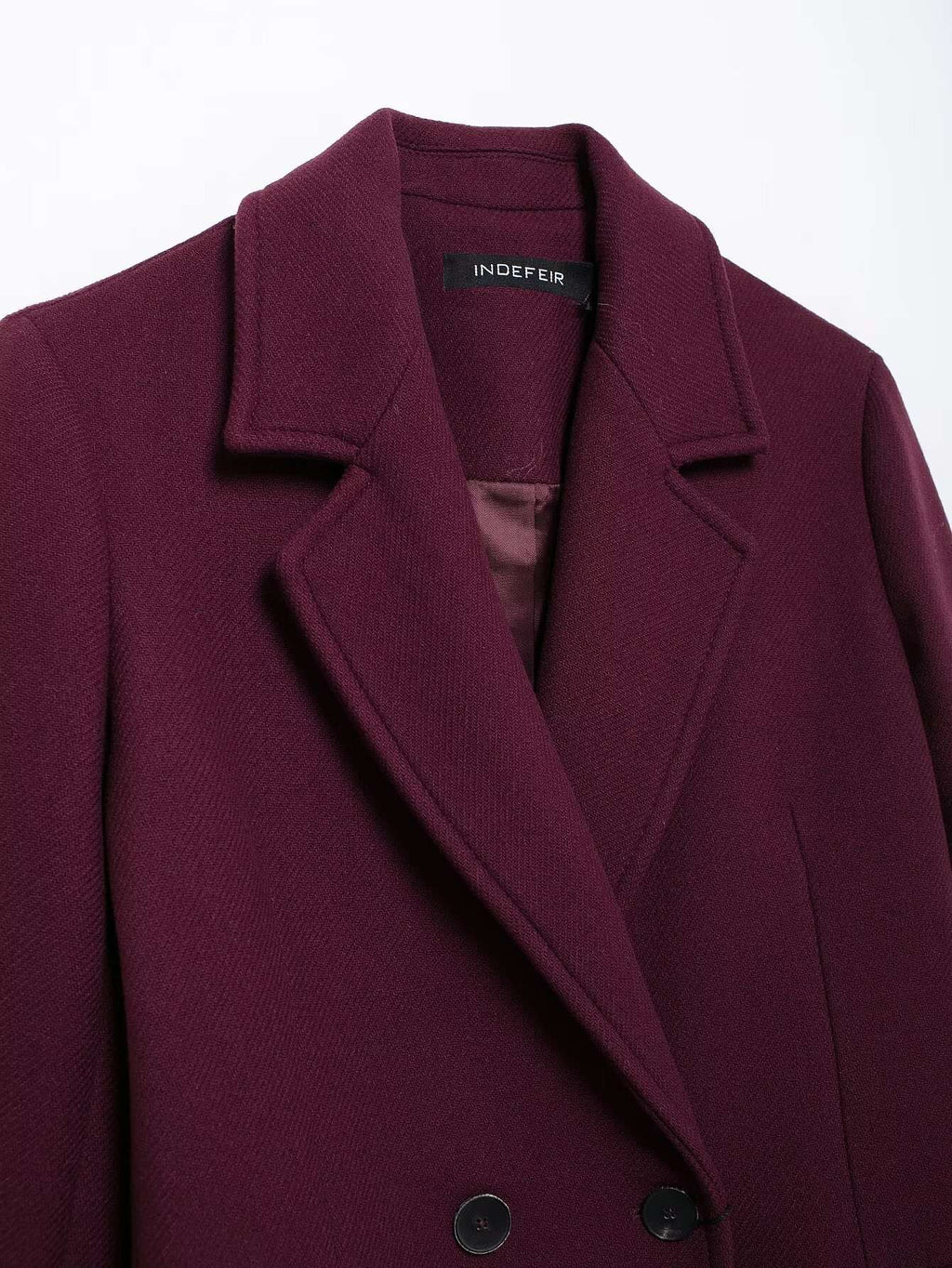 Trafza Women Fashion Burgundy Double Breasted Wool Coat Long Sleeve Lapel Blends Jacket Autumn Winter High Street OuterwearTrafza Women Fashion Burgundy Double Breasted Wool Coat Long Sleeve Lapel Blends Jacket Autumn Winter High Street Outerwear