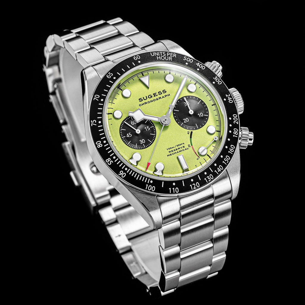 Sugess cronógrafo relógio masculino original st1907 swanneck piloto relógios