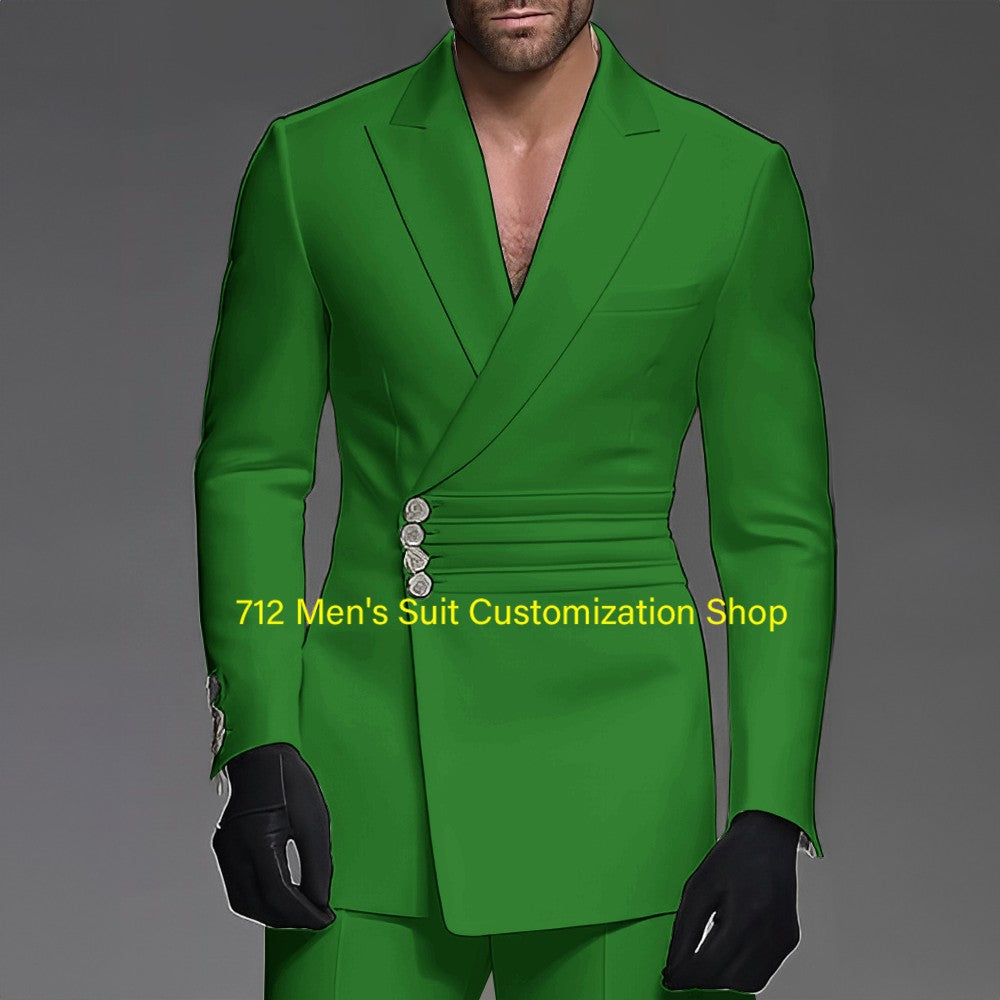 Handsome Men's 2 Piece Suit Wedding Groom Tuxedo Stylish Formal Wear XS-5XL Custom Blazer Pants Men Handsome Men's 2 Piece Suit Wedding Groom Tuxedo Stylish Formal Wear XS-5XL Custom Blazer Pants Men