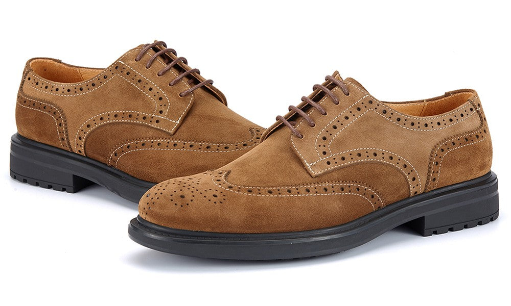 Vintage Oxford Derby Shoes for Men Handmade Breathable Comfortable Wear-resistant Suede Leather Brogues Vintage Oxford Derby Shoes for Men Handmade Breathable Comfortable Wear-resistant Suede Leather Brogues