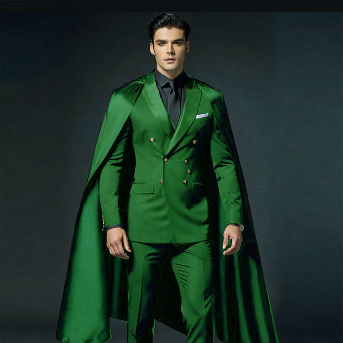 Modern Men's Wedding Suits 2 Pieces with Detachable Capes Plus Size Custom Groom Tuxedo Show Party Men's Attire Modern Men's Wedding Suits 2 Pieces with Detachable Capes Plus Size Custom Groom Tuxedo Show Party Men's Attire