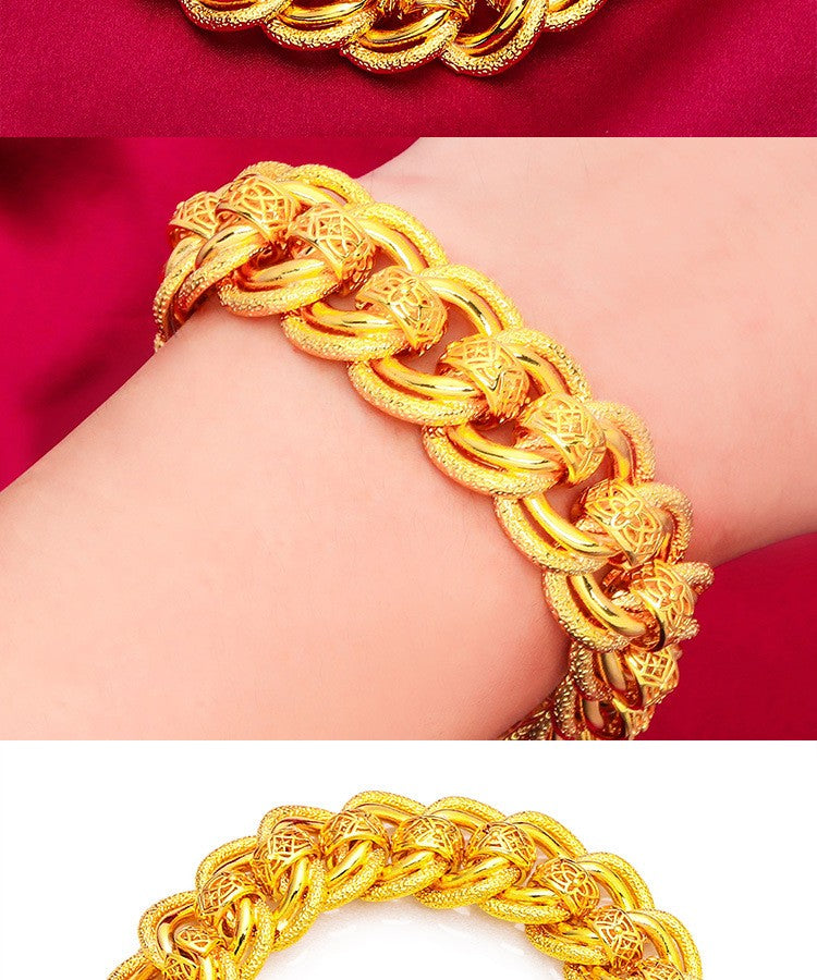 24K Real Gold 9999 Yellow Gold 20mm Men's Bracelet Watch Chain Wide Side Bangle 24K Real Gold 9999 Yellow Gold 20mm Men's Bracelet Watch Chain Wide Side Bangle