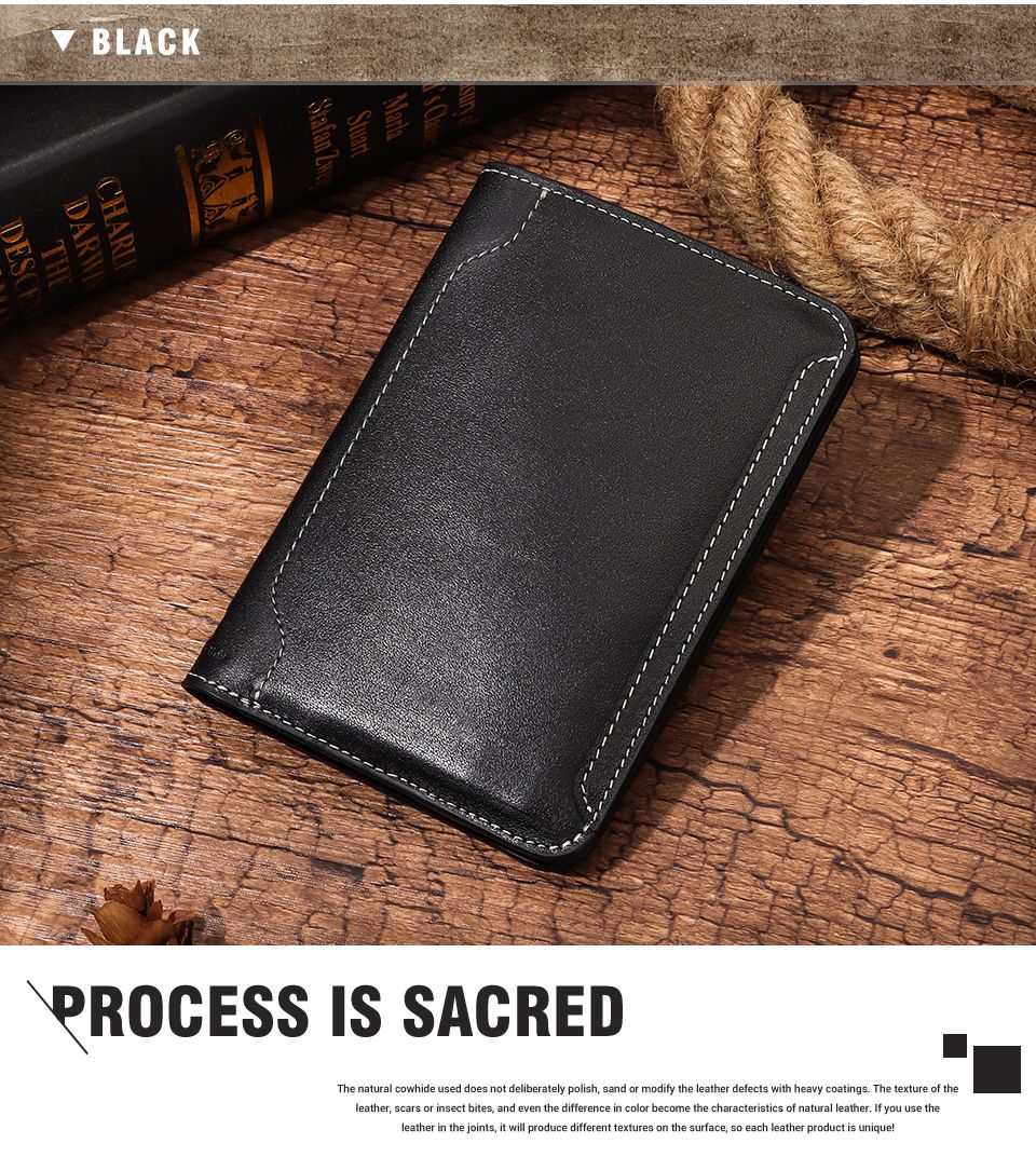 KAVI'S Men's Genuine Leather Travel Wallet