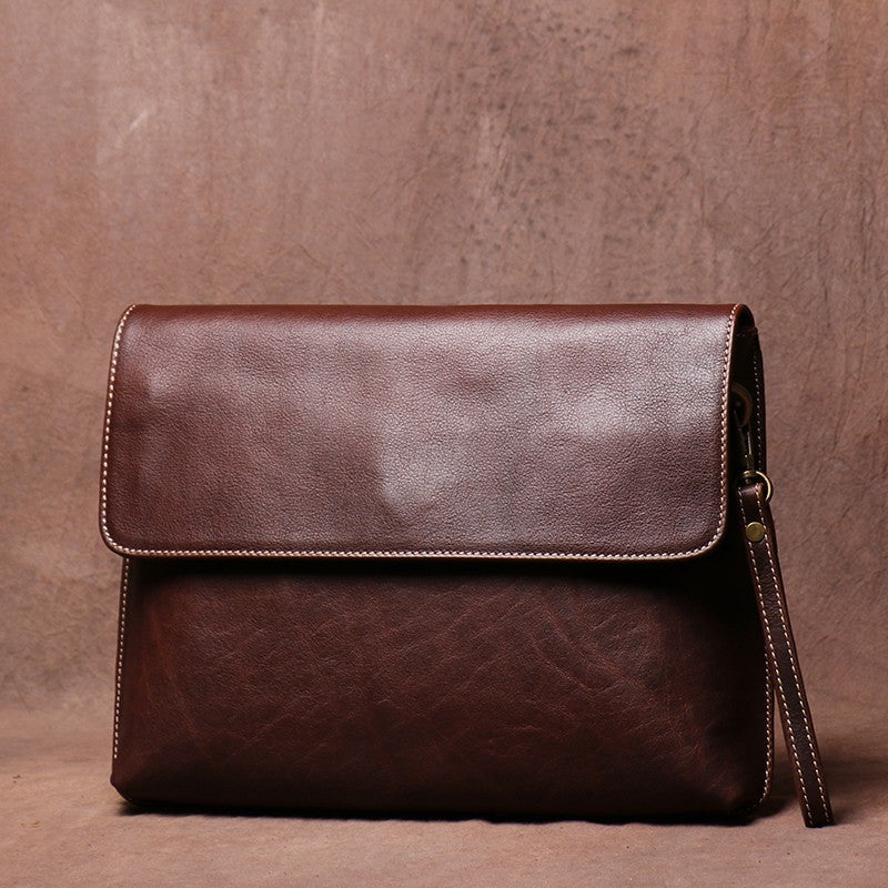 Luokir vintage genuíno couro crossbody saco de moda masculina simples ombro men
