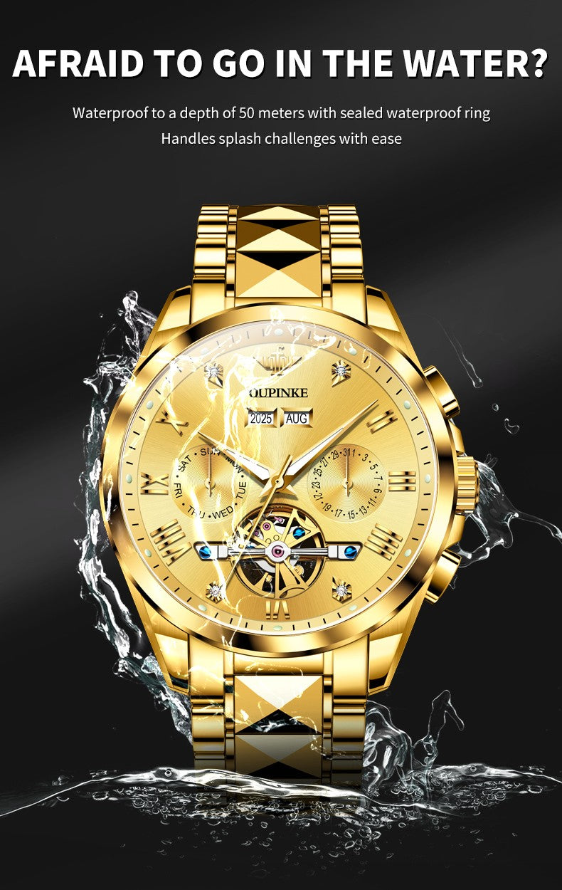OUPINKE 3240 Skeleton Flywheel Multifunctional Automatic Mechanical Watches for Men 44mm Big Dial Tungsten Steel Luxury Watch OUPINKE 3240 Skeleton Flywheel Multifunctional Automatic Mechanical Watches for Men 44mm Big Dial Tungsten Steel Luxury Watch