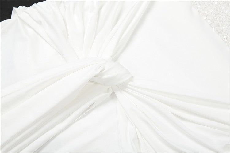 Kliou Sequin Patchwork Women Maxi Dress Stunning Sexy Strapless Stacked Pleated Sheath Long Robe Mujer Festival Elegant Dress