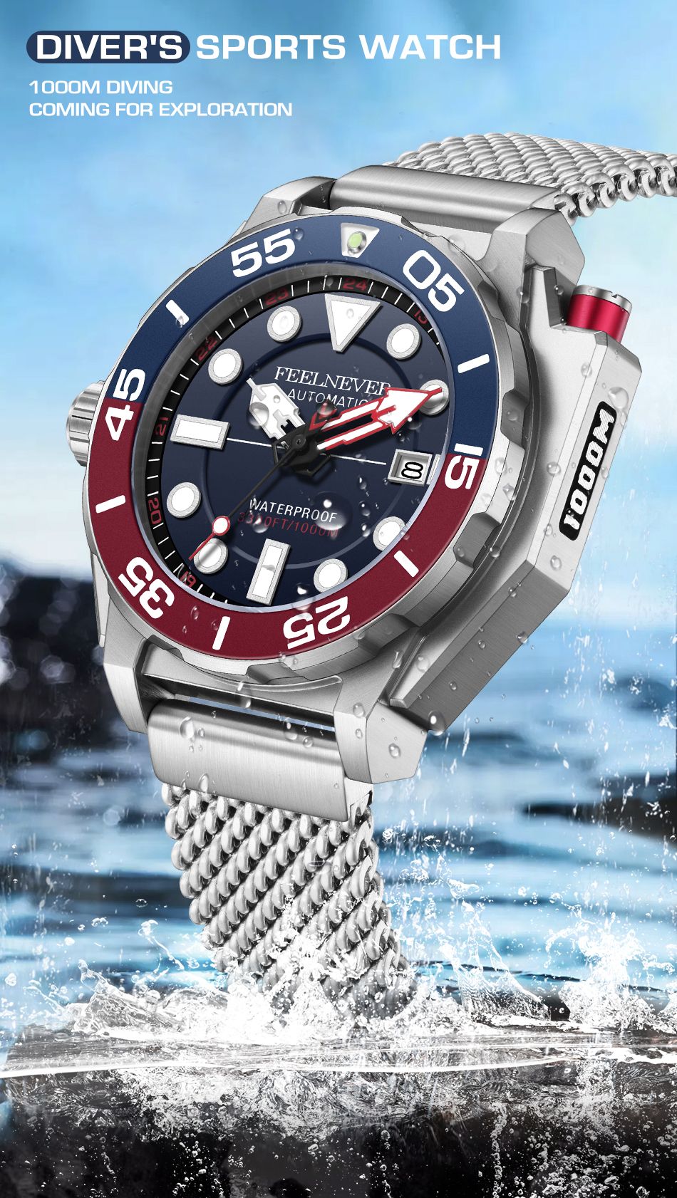 FeelNever Men's Automatic Dive Watch