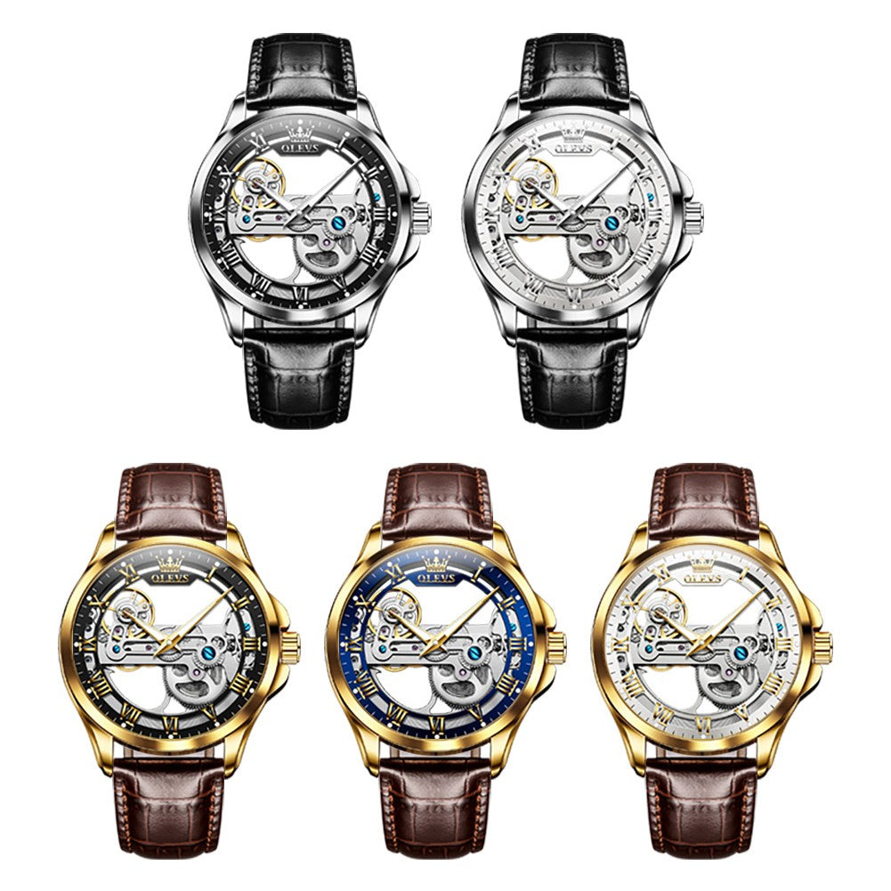 OLEVS Men's Skeleton Mechanical Watch